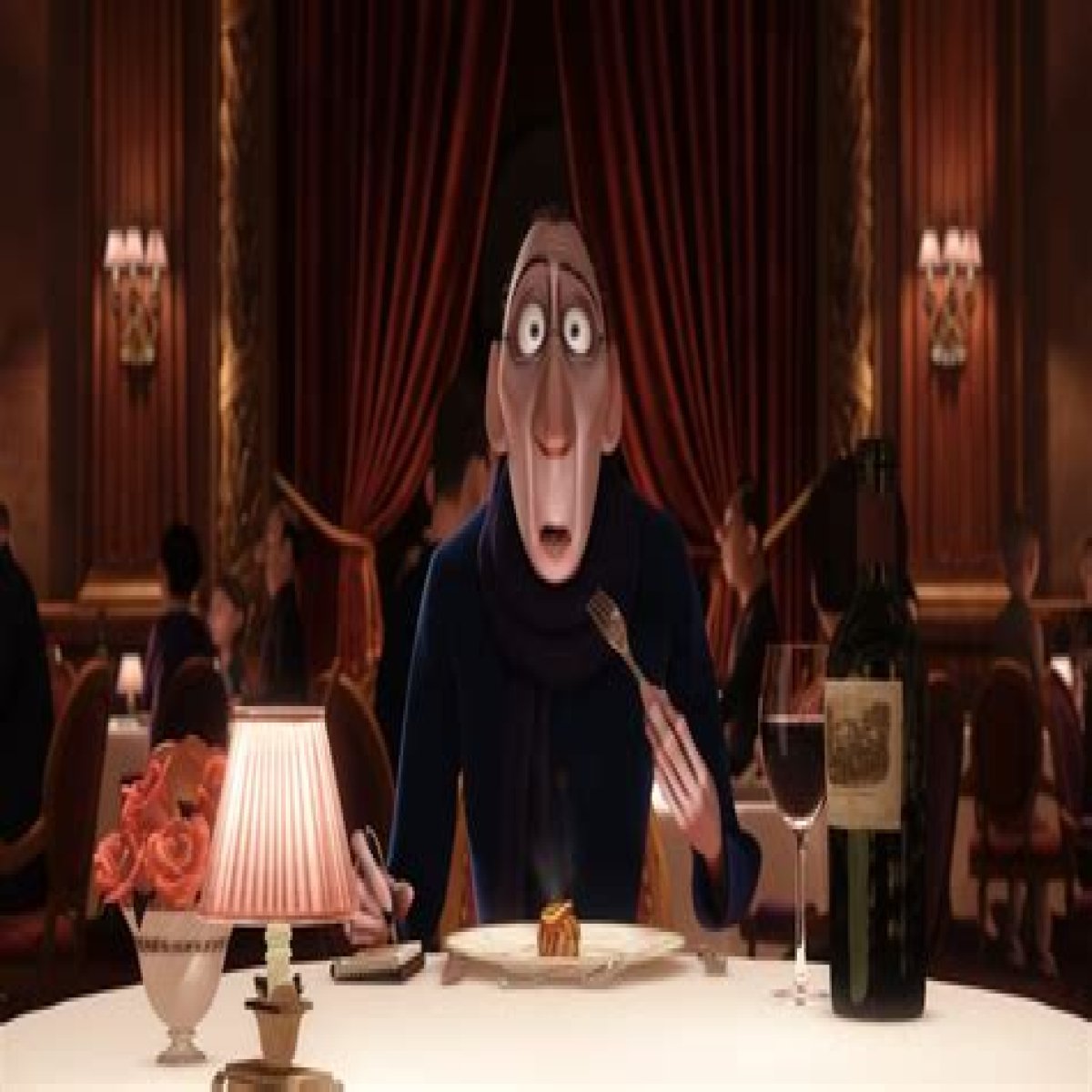 Anton ___ arrogant food critic in Ratatouille