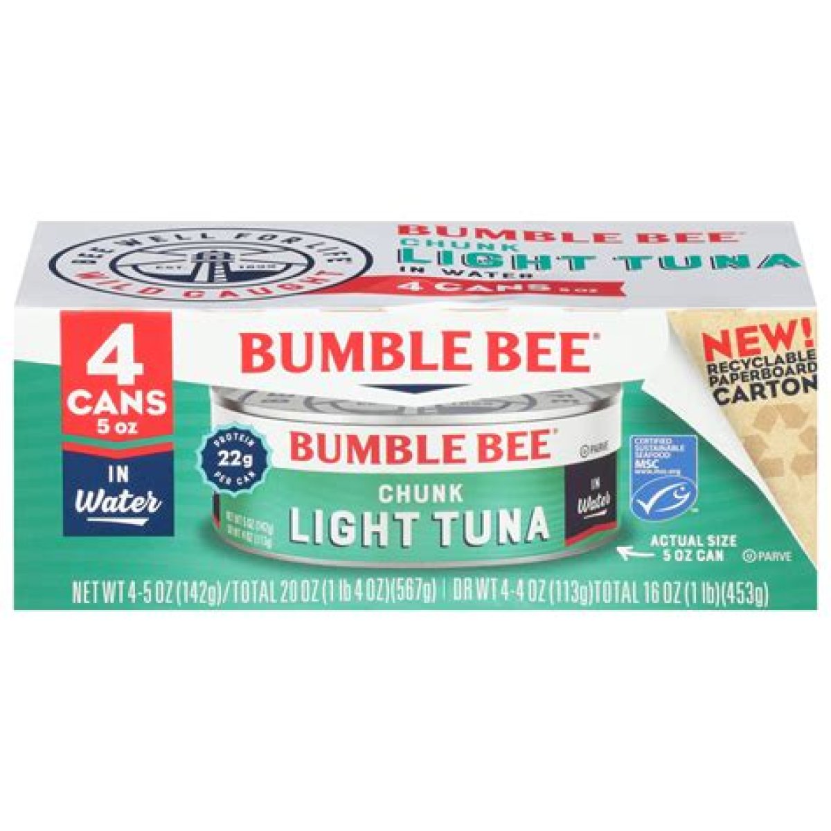 Fish sometimes described on cans as chunk light