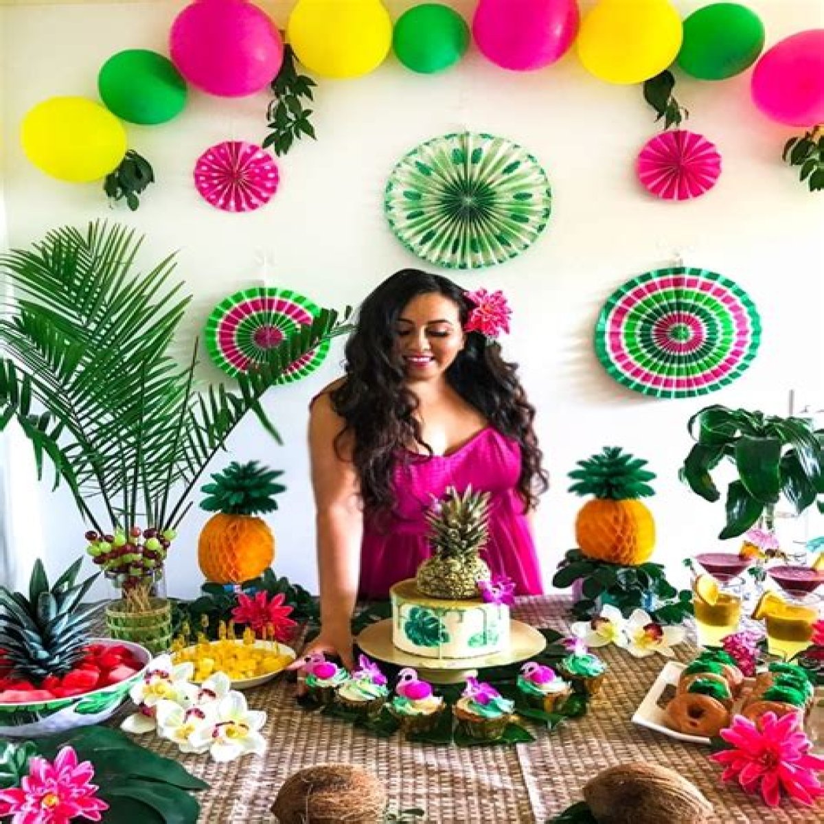Flowery garland given to a guest at a tropical-themed party perhaps