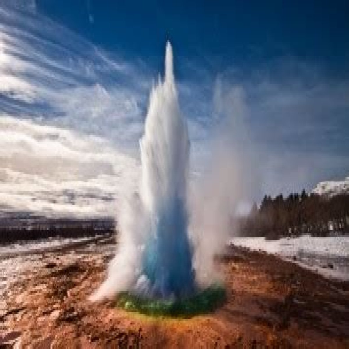 Gushes like a geyser