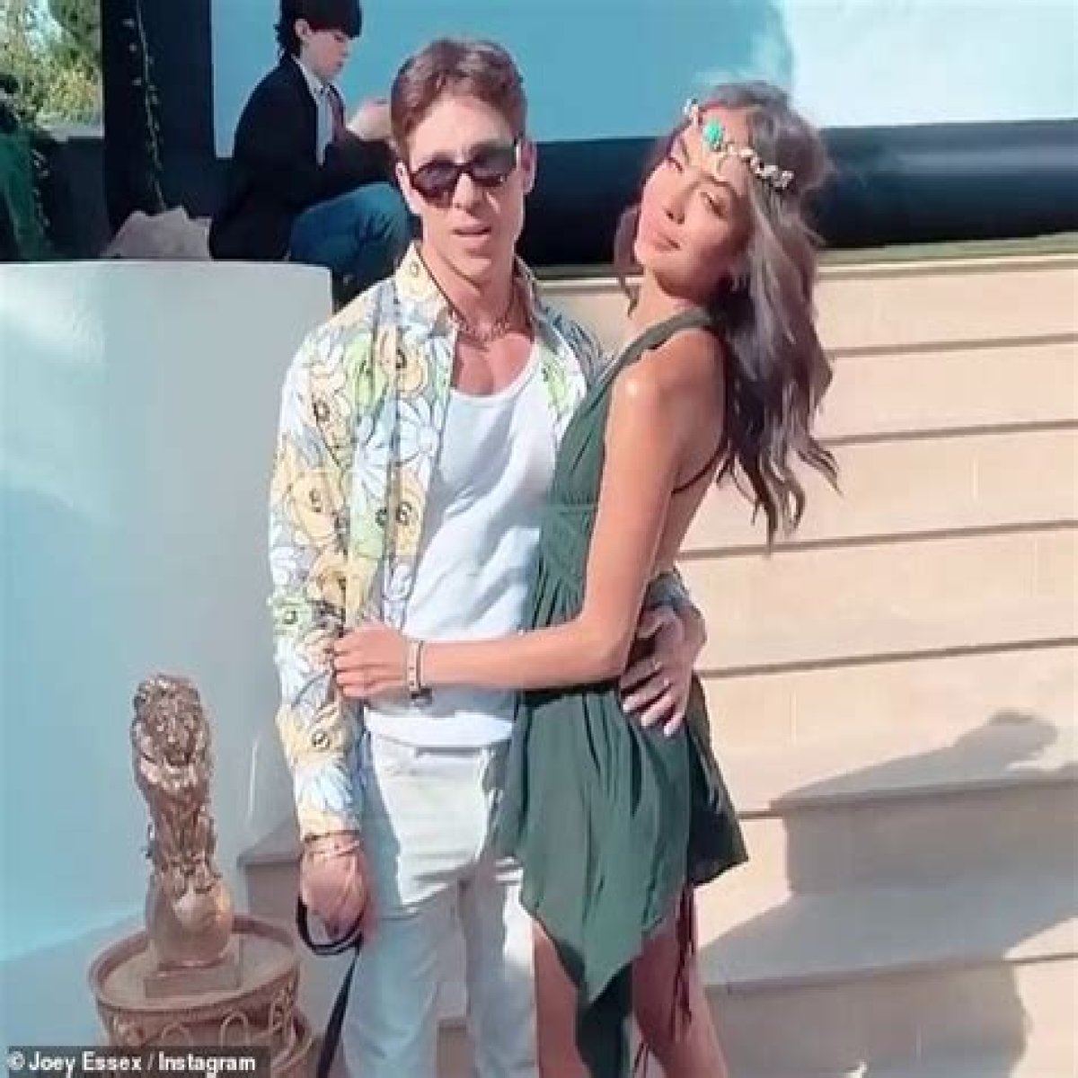 Joey Essex grabs new model girlfriend Brenda Santos’s bum as they kiss on the beach in Ibiza