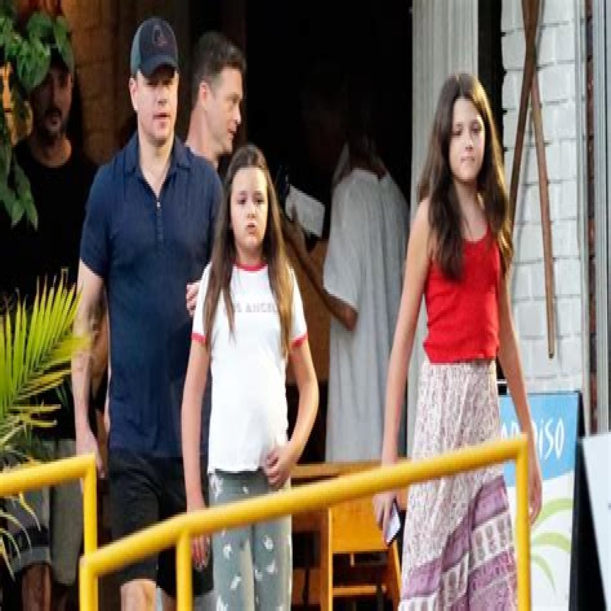 Matt Damon Meet Isabella, Stella, and Gia Zavala