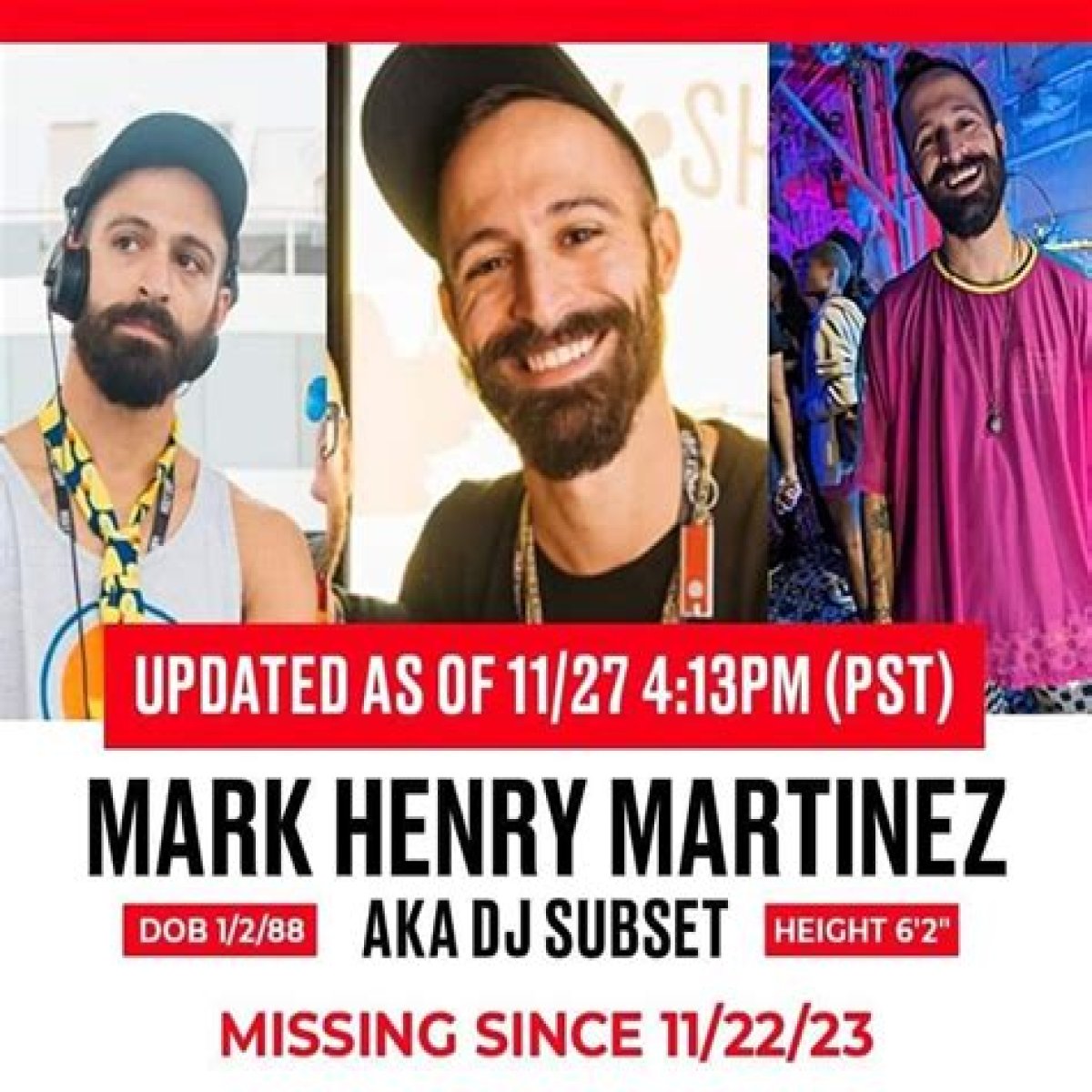 Missing Mark Martinez Update; Is DJ Subset Missing Found?