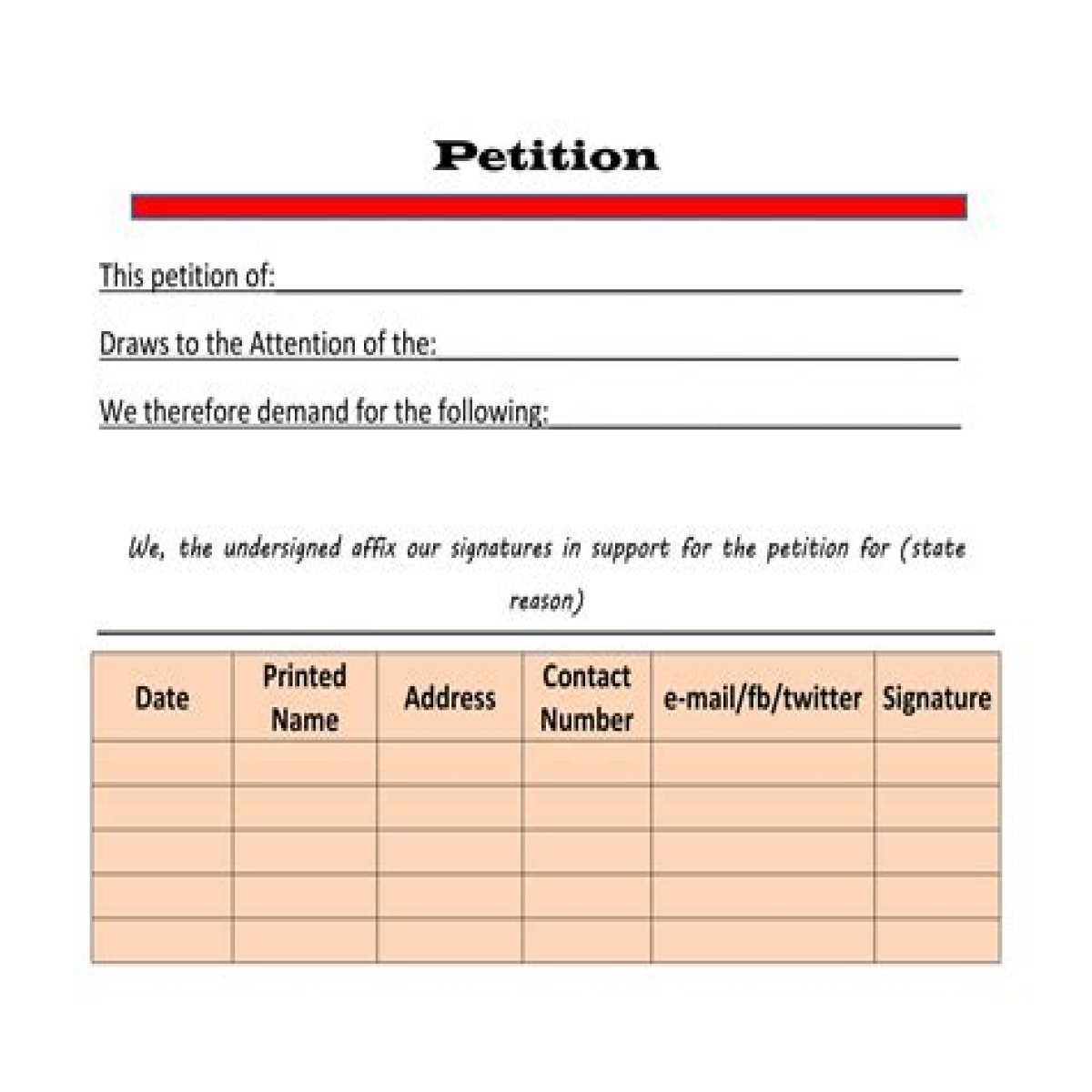 Petition made in court