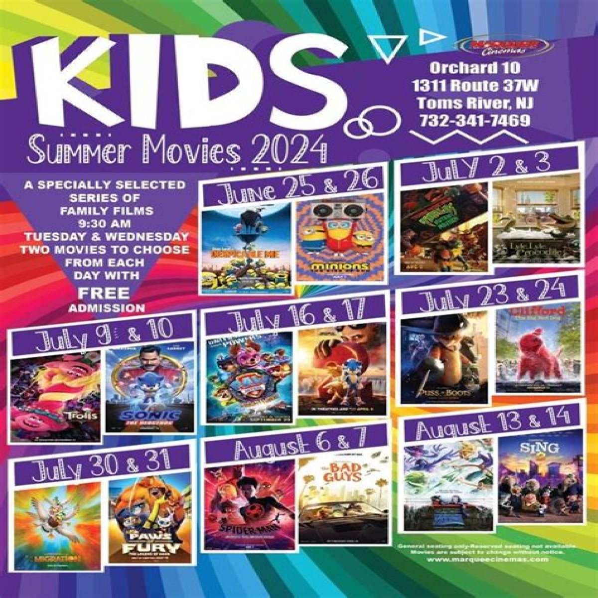 🎥Summer Movies @ Orchard 10 Marquee Cinemas
