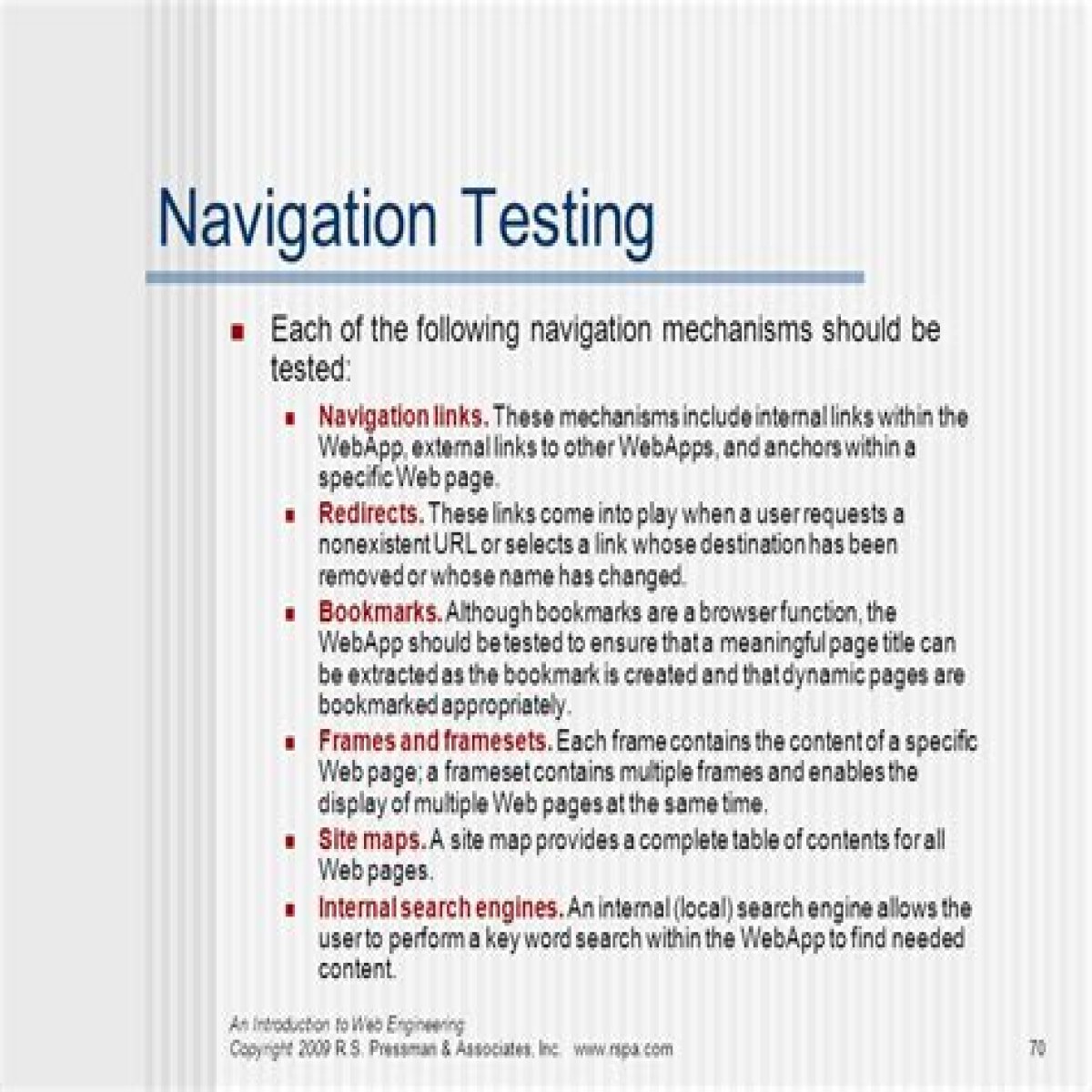 Web destination that can be bookmarked